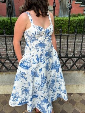 AVEC LES FILLES • COASTAL PRINT SUMMER DRESS— Great quality